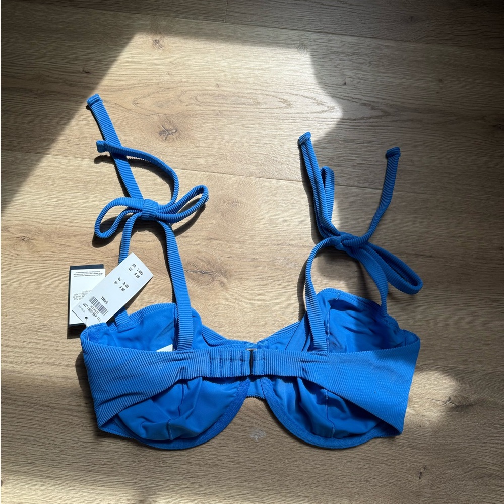 Blue Ribbed Bikini Top - Picture 3 of 3